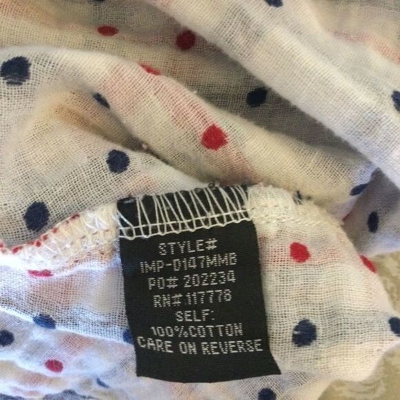 Love Stitch Red White & Blue Plaid Cotton Wrap Front Cotton Shirt Med - Picture 10 of 12